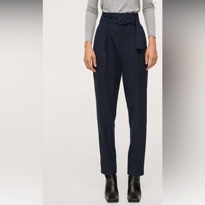 Mango Straight Leg Navy Trousers
